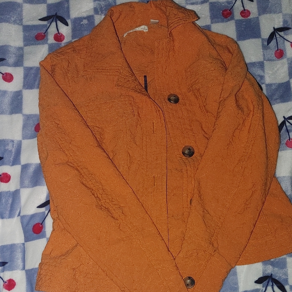 Coldwater Creek Vibrant Orange Jean Jacket